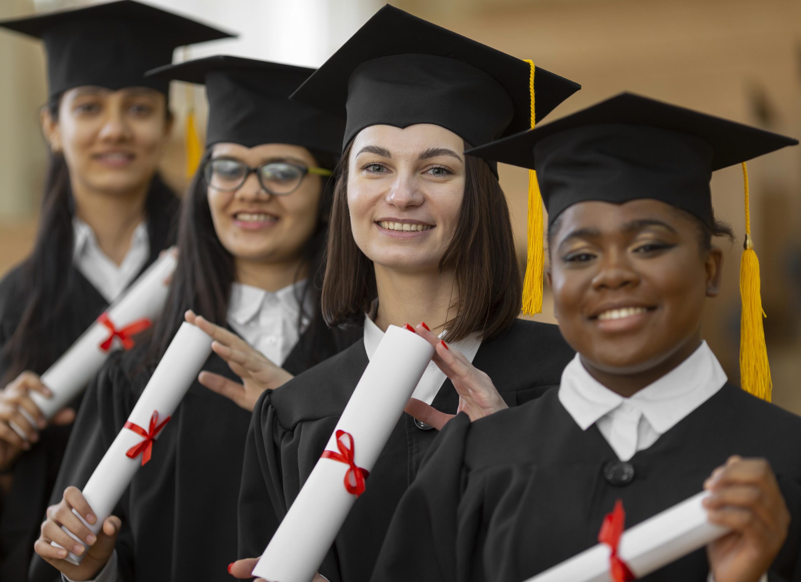 graduate-students-wearing-cap-gown-medium-shot